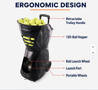 Mesin Pelontar Bola Tenis Otomatis Terbaik Eropa Halide Pro 20-140 Km/jam 16kg Portabel Kontrol Jarak Jauh APP ABS Dapat Disesuaikan Latihan Solo
