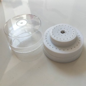 Dental Bur <b>Box</b> 60 Hole Round Transparent With Yellow Lid For Storing Disposable Consumables - Product Image 3