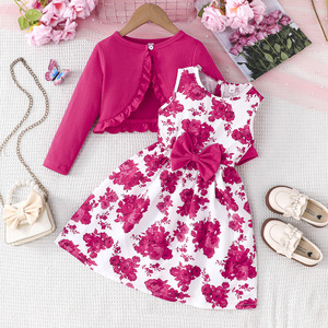 Abito Intrecciato Colorato per Bambina Stile Primavera/Estate + Cappotto Tinta Unita, <span class=keywords><strong>Elegante</strong></span> e alla Moda, Nuova Generazione - Product Image 6