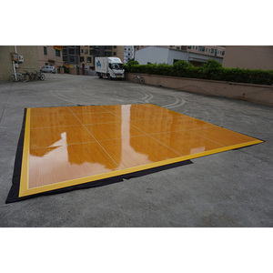 Piso de madera contrachapada brillante de aluminio para bodas en interiores y exteriores. - Product Image 2