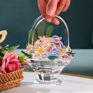 Cesta de flores de cristal Caja de flores de alto nivel de apariencia Ramo de flores Regalo de cumpleaños Red Rosa niña adorno de corazón - Product Image 6