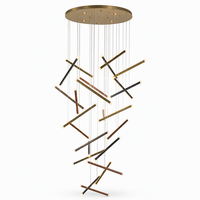 Lustre encastré en cristal doré titane de luxe, luminaire suspendu pour escalier LED LG-BY325