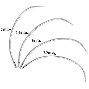4個C型織り裁縫針室内装飾カーペット革キャンバス修理湾曲ピン手縫い針 - Product Image 3