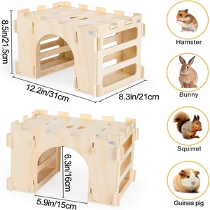 إكسسوارات قفص مخابئ الحيوانات الصغيرة خشبي خنزير غينيا أرنب القش المغذية الترويجية للحيوانات الأليفة الأرنب شينشيلا الهامستر - Product Image 6
