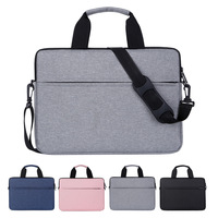 Sac pour ordinateur portable personnalisé à la mode avec logo, couleur unie, pour réunions d'affaires, portable, étanche, avec fermeture éclair, sac pour ordinateur portable