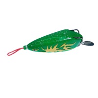 Vente en gros usine Leurre souple artificiel modifié Luya 21g Qinglong Thunderfrog avec hameçon à fente pour sang et paillette rotative noire