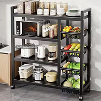 Fabrieksgroothandel huishoudelijke keukenkast plank organizer vierlaags keukenrek fruit- en groenterek