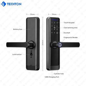 थोक फैदुरा डिजिटल जस्ता मिश्र धातु सुरक्षित कीलेस इलेक्ट्रॉनिक फिंगरप्रिंट डोर लॉक वॉयस कंट्रोल - Product Image 3