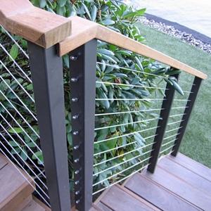 Schwarz 36 Zoll verstellbarer Winkel Modernes Edelstahl-Geländer pfostens ystem mit Kabel end pfosten für Balkon und Treppe - Product Image 5