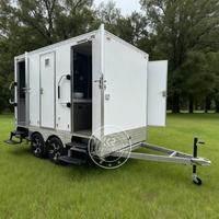 ZZKNOWN Unité de salle de bain portable avec douche et toilettes Cabine de toilette mobile de luxe pour la location d'événements en plein air et les mariages