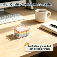 Support de notes adhésives autoportant en acrylique transparent personnalisé et distributeur de bloc-notes pour dortoir et bureau – Organisateur de bureau mignon