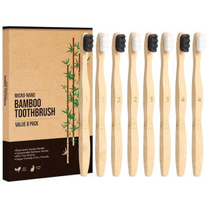 Çevre dostu doğal ahşap organik mikro Nano bambu kıl diş fırçası hassas diş etleri için ekstra yumuşak bambu diş fırçaları - Product Image 1