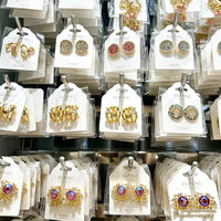 Boucles d'oreilles tendance Xuping en plaqué or avec pierres colorées, cristaux, fleurs, nœuds et papillons pour femmes