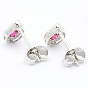 Pendientes Personalizados de Oro Blanco de 18K, 14K y 9K con Rubíes en Forma de Pera para Mujer, Clásicos para Aniversario o Compromiso - Product Image 5