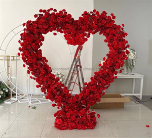 2m rotes Herz geformte Blumen bogen dekoration grenz überschreitende Hochzeit Hintergrund Dekor Abschluss Neujahr Hintergrund Arrangement - Product Image 6