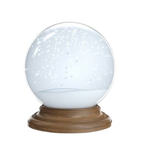 Globo de Nieve Transparente <span class=keywords><strong>con</strong></span> Base de Resina Imitación Madera y Nieve Artificial - Product Image 1