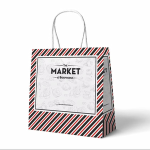 ถุงกระดาษคราฟท์สีขาวที่เรียบง่ายและใช้งานได้พร้อมที่จับแบบบิดสำหรับบรรจุภัณฑ์ที่สะอาดใช้ซ้ำได้ในทุกการใช้งาน - Product Image 1