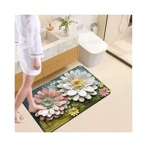 Folding Marble Diatomate Rubber Absorbent Diatomaceous Earth Foldable Diatomite Stone Dish Drying Mat For Kitchen Counter