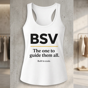 Camiseta sin mangas casual blanca para mujer BSV con logo frontal y diseño de criptomonedas - Mezcla de poliéster - Product Image 3