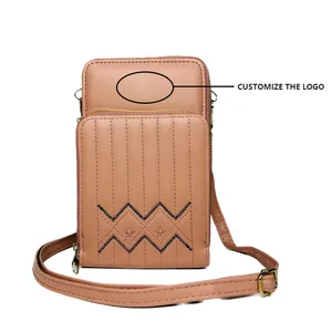 Custom small oblique mobile phone bag mobile phone wallet, light arm mini shoulder nylon women's mobile phone bag