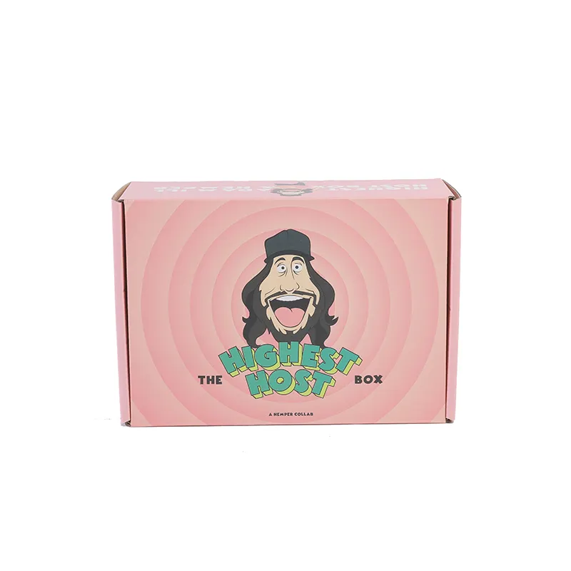 사용자 정의 디자인 사랑스러운 핑크 턱 상단 골판지 메일 링 포장 배송 상자 로고 인쇄