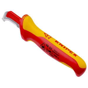 Cuchillo pelacables aislado KNIPEX 98 55 con mangos multicomponentes, probado según VDE 180 - Product Image 2