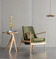 Chaise inclinable nordique de salon en bois de gris massif, avec accoudoirs, mobilier de chambre à coucher, nouveau,