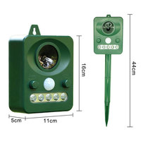 Répulsif à ultrasons solaire extérieur pour animaux, lumière clignotante, dissuasion des oiseaux et des animaux domestiques (chats/chiens), flash infrarouge, modèle RC-512, en boîte