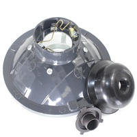 Lucas 700 Headlight 7\" INCH 12V Conversion H4 Halogen Lamp 3 Pin Holder LED Xenon with Glass and Plastic Material
