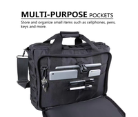 Sacoche pour ordinateur portable en polyester d'extérieur 17 pouces pour hommes, mallette multifonction avec sacs à main à bandoulière, mallette pour ordinateur portable
