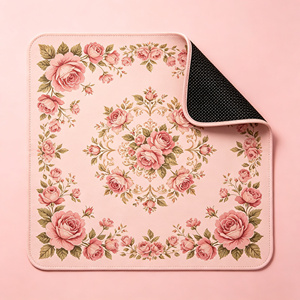 Tapis de Mahjong Vert Forêt, Motif Champignons et Écureuils d'Automne, Antidérapant en Microfibre, Tapis de Table de Mahjong Américain pour 4 Joueurs - Product Image 5