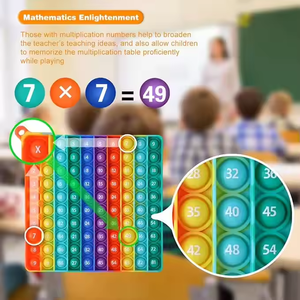 Juegos de Multiplicación de 7.87 Pulgadas, Juguete Sensorial de Burbujas de Arcoíris, 100 Burbujas para Aliviar el Estrés, Tablas de Multiplicación de 1 a 9 - Product Image 4