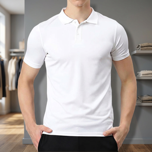 Camiseta de Algodón Roja de Manga Corta para Hombre al por Mayor, con Cuello, Bordada, Transpirable, Tejida, Lisa, Informal, Deportiva, Personalizable - Product Image 2
