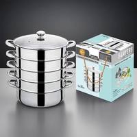 YUEDISI – Marmite vapeur en acier inoxydable à 5 couches pour raviolis, fruits de mer et riz, avec couvercle en verre – Vente en gros et personnalisation