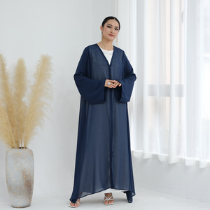 Jalabiya noire transparente à la mode 2025, robe islamique pour femmes adultes, robe ample élégante et modeste - Product Image 5