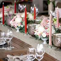 Bougeoir en cire de soja mélangée de style européen, à tige longue et fileté, sans fumée, sans parfum, pour décoration de mariage et centre de table