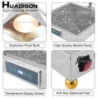 Huadison hôtel et restaurant fournitures lampe chauffante infrarouge lampe chauffante alimentaire à double tête avec panneau en marbre