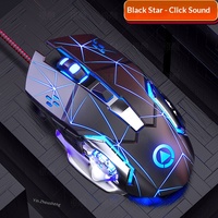 Ratón Mecánico para Juegos YINDIAO G15 con Cable USB, 6 Teclas, 3600DPI Ajustables, Luz de Respiración de 7 Colores, Ergonómico