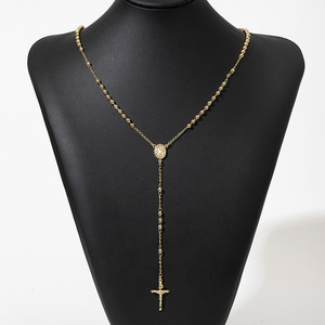 Joyería Religiosa Católica Cristiana, Collar con Colgante de Cruz de la Virgen de Guadalupe y San Judas Tadeo, <span class=keywords><strong>Rosario</strong></span> Unisex - Product Image 2