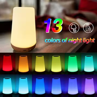 Lámpara de mesita de noche táctil LED RGB que cambia de 13 colores, lámpara de mesita de noche portátil recargable por USB regulable, lámpara de mesita de noche para dormitorio