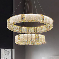 Lustre moderne de luxe en cristal K9 pour salle à manger et îlot de cuisine, éclairage suspendu rectangulaire