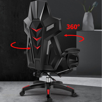 Chaise de bureau ergonomique de jeu et de course en tissu noir Anji personnalisée, inclinable, pour ordinateur, vente en gros
