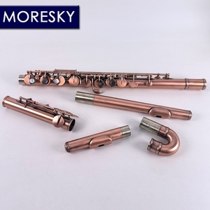 Flûte alto MORESKY 16 trous, clés G, laiton rétro avec deux embouchures - Product Image 3