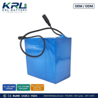 بطارية ليثيوم أيون قابلة لإعادة الشحن KRL 18650 بسعة 40 أمبير وجهد 14.8 فولت، معتمدة من CE، سعة كبيرة لبطارية السكوتر الكهربائي