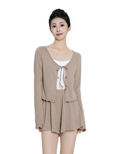 Trajes de baile de <span class=keywords><strong>Ballet</strong></span> <span class=keywords><strong>para</strong></span> mujer, cárdigan de punto con cordones de 3 piezas, pantalones cortos de punto sueltos y calentador de piernas acampanadas, trajes de baile <span class=keywords><strong>para</strong></span> adultos <span class=keywords><strong>para</strong></span> <span class=keywords><strong>Ballet</strong></span> - Product Image 5