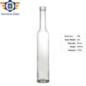 Botella de Vidrio Transparente Personalizada de 375 ml para Vino Helado, Bebidas, Frutas, Champán, con Corcho - Product Image 2