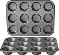 Moule à muffins antiadhésif pour la cuisson, plaque à cupcakes 12 cavités, moule à cheesecake