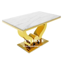 Tables dorées modernes de luxe en acier inoxydable pour décoration nuptiale de mariage, meubles d'hôtel