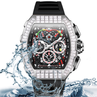 Onola 6827F montre lumineuse bracelet en silicone quotidien 30M étanche mouvement automatique évider cadran double fuseau horaire montre mécanique