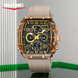 Reloj de cuarzo con logotipo personalizado OEM, caja cuadrada de PC, resistente al agua 3ATM, movimiento japonés, reloj deportivo de silicona para exteriores para hombre - Product Image 5